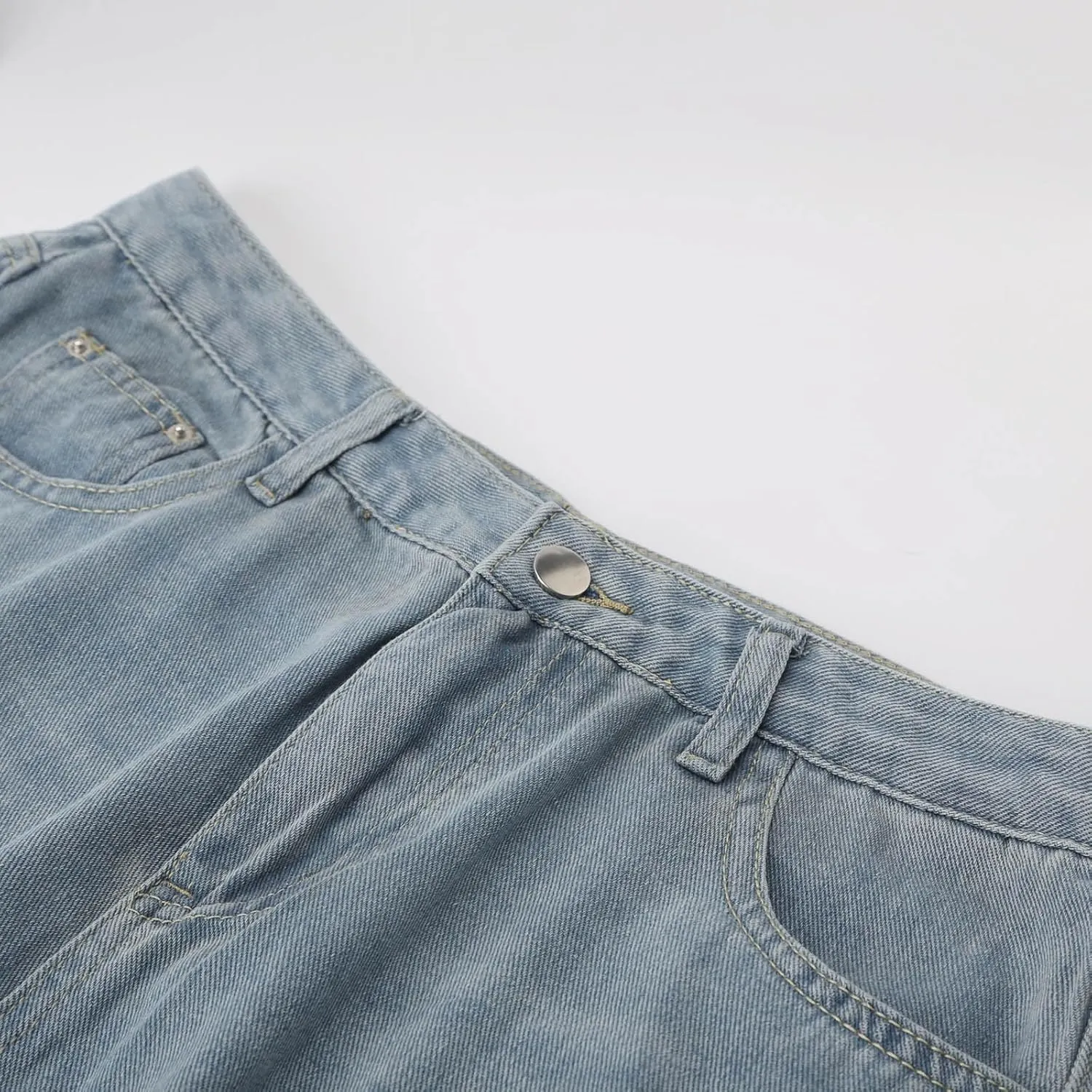 2024 Women's Extra Wide Leg Jeans High Waistled Palazzo Culottes Denim Pants Plus Size Casual Loose Fit with Pockets