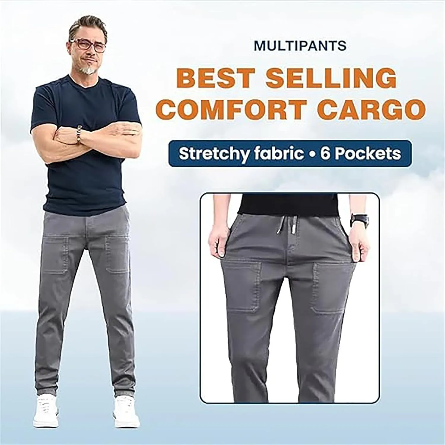 Acegents Cargo Pants, Mencomfy Multipants - High Stretch Multi-Pocket Cargo Pants, Sirmale Men Comfy Multi Pants