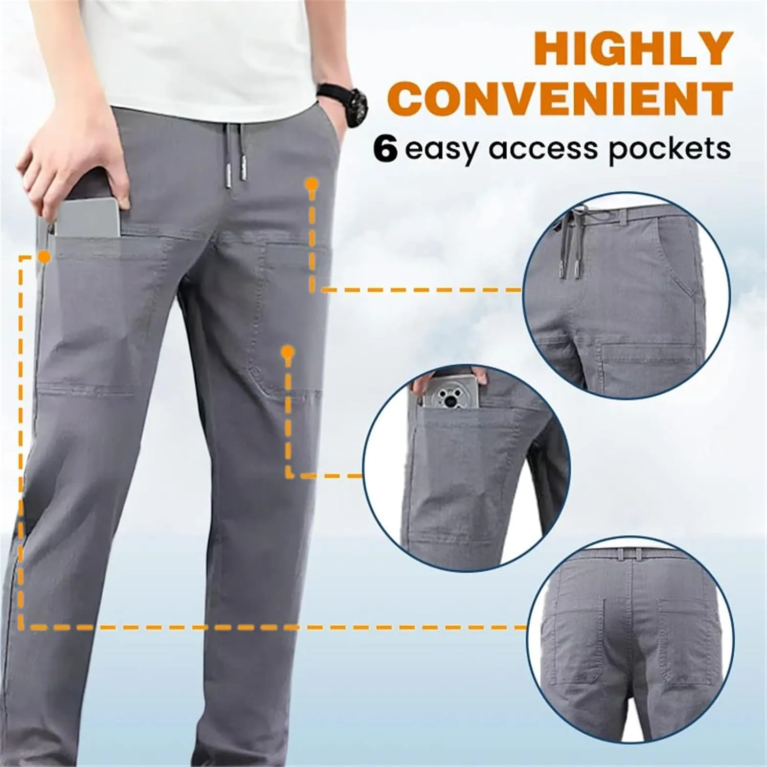 Acegents Cargo Pants, Multipants - High Stretch Multi-Pocket Cargo Pants, Lightweight Hiking Quick-Dry Pants