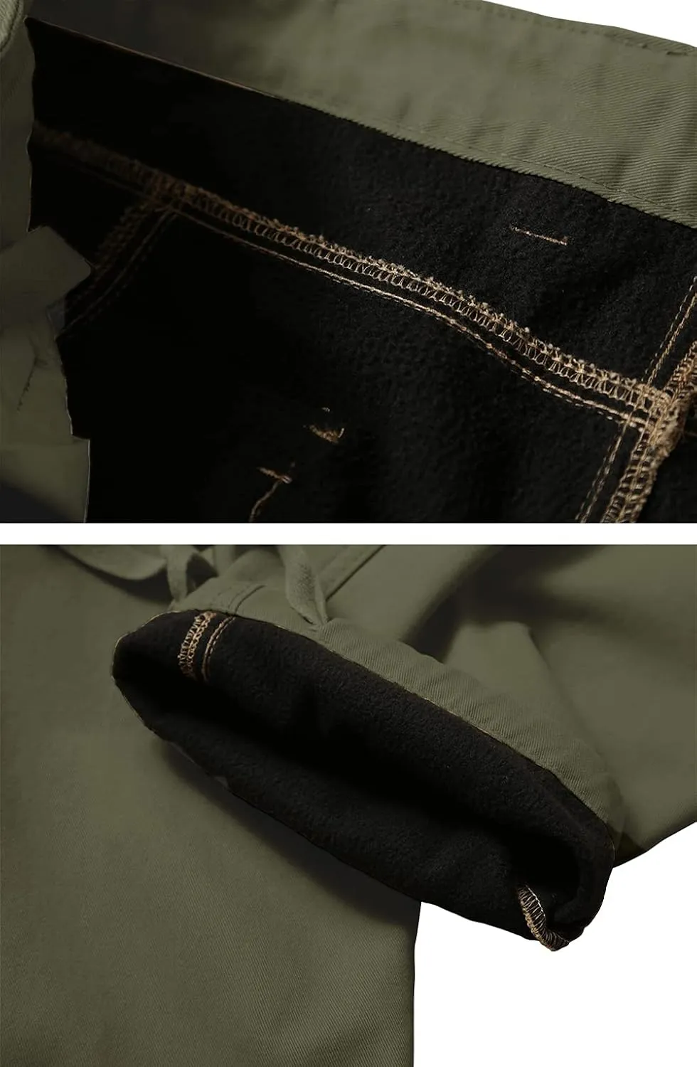 AKARMY Men's Fleece Lined Hiking Pants Outdoor Cargo Pants Casual Work Ski Pants with 8 Pockets