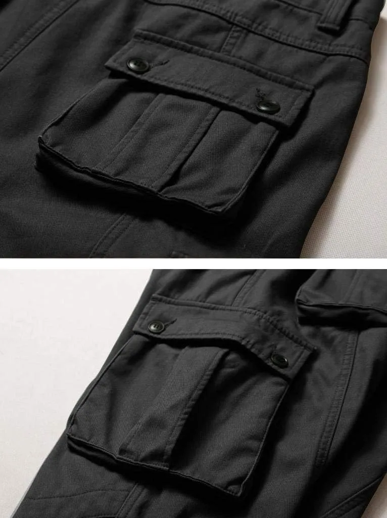 AKARMY Men's Fleece Lined Hiking Pants Outdoor Cargo Pants Casual Work Ski Pants with 8 Pockets