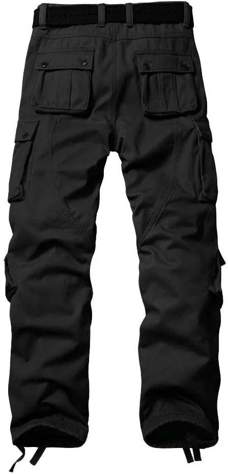 AKARMY Men's Fleece Lined Hiking Pants Outdoor Cargo Pants Casual Work Ski Pants with 8 Pockets