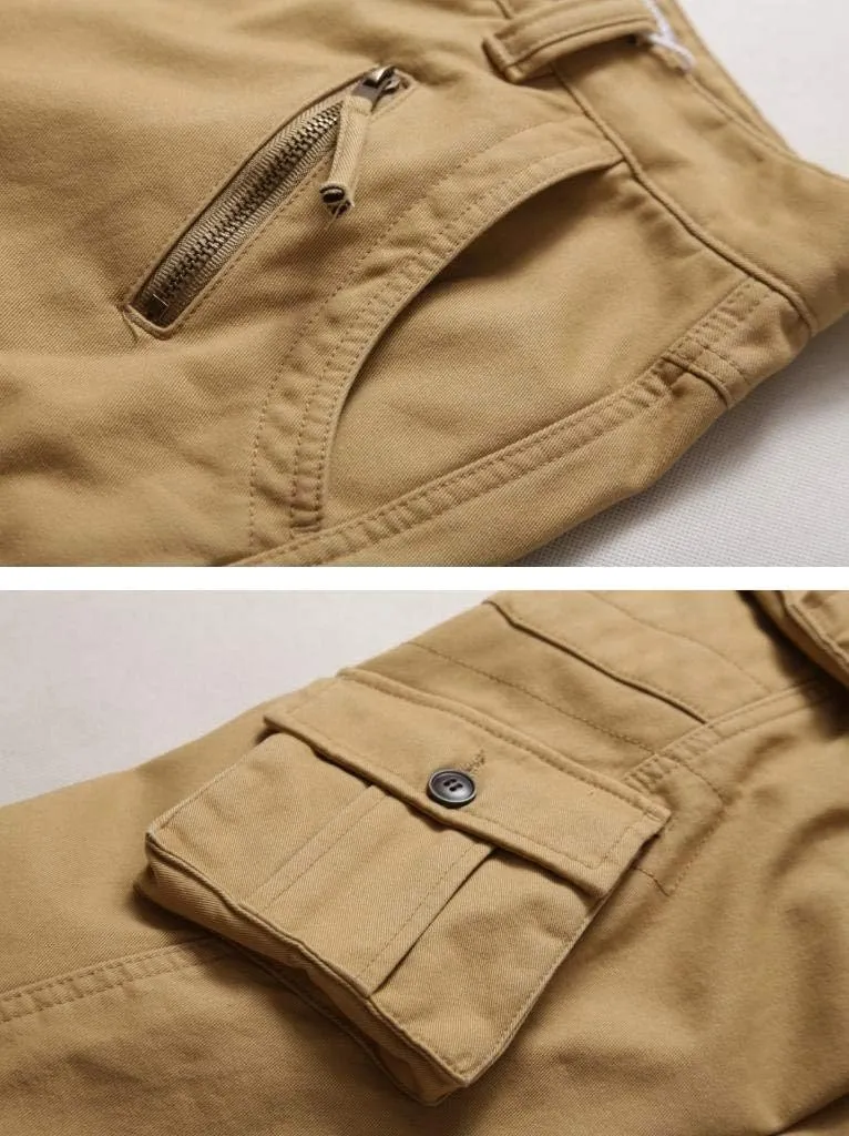 AKARMY Men's Fleece Lined Hiking Pants Outdoor Cargo Pants Casual Work Ski Pants with 8 Pockets