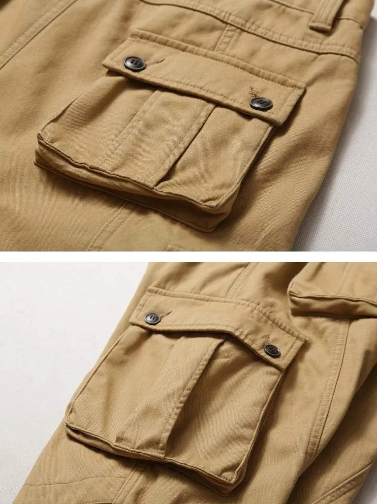 AKARMY Men's Fleece Lined Hiking Pants Outdoor Cargo Pants Casual Work Ski Pants with 8 Pockets