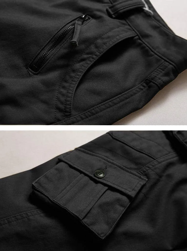 AKARMY Men's Fleece Lined Hiking Pants Outdoor Cargo Pants Casual Work Ski Pants with 8 Pockets