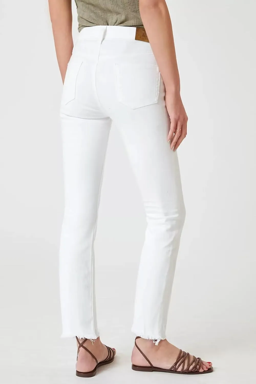 Allimy Women's High Rise Skinny Stretch Ripped Jeans High Waisted Destroyed Denim Pants