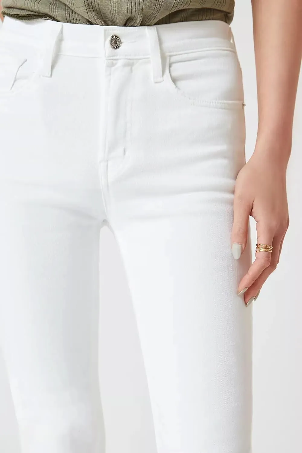 Allimy Women's High Rise Skinny Stretch Ripped Jeans High Waisted Destroyed Denim Pants