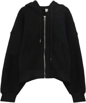 Amazhiyu Women's Cropped Zip-Up Drawstring Hoodie Fleece Full Zip Casual Jacket