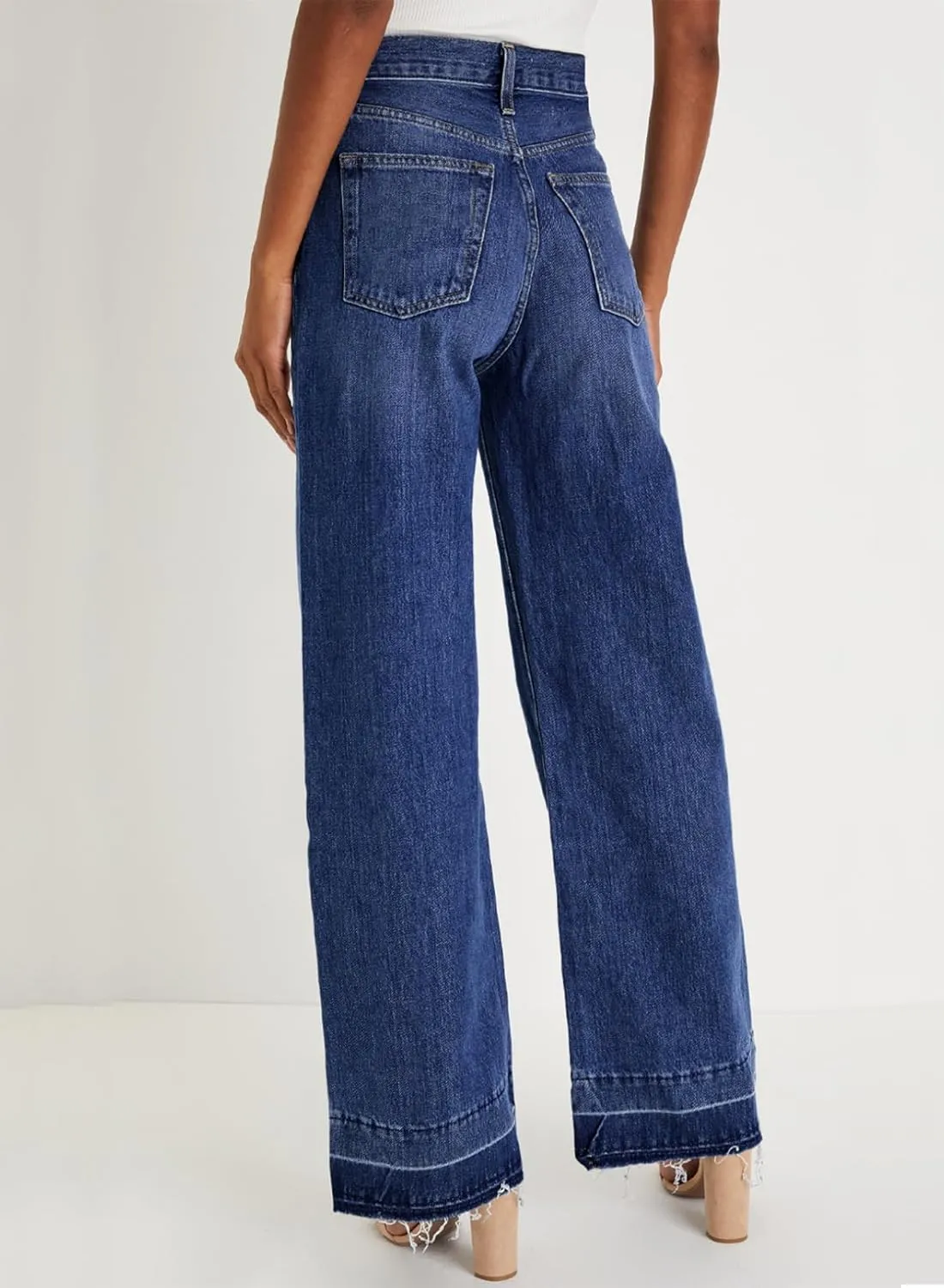 Astylish Women's High Waisted Wide Leg Jeans Trendy Straight Leg Jeans Zimbaplatinum Denim Pants