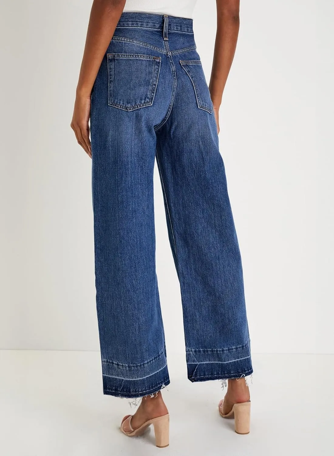 Astylish Women's High Waisted Wide Leg Jeans Trendy Straight Leg Jeans Zimbaplatinum Denim Pants