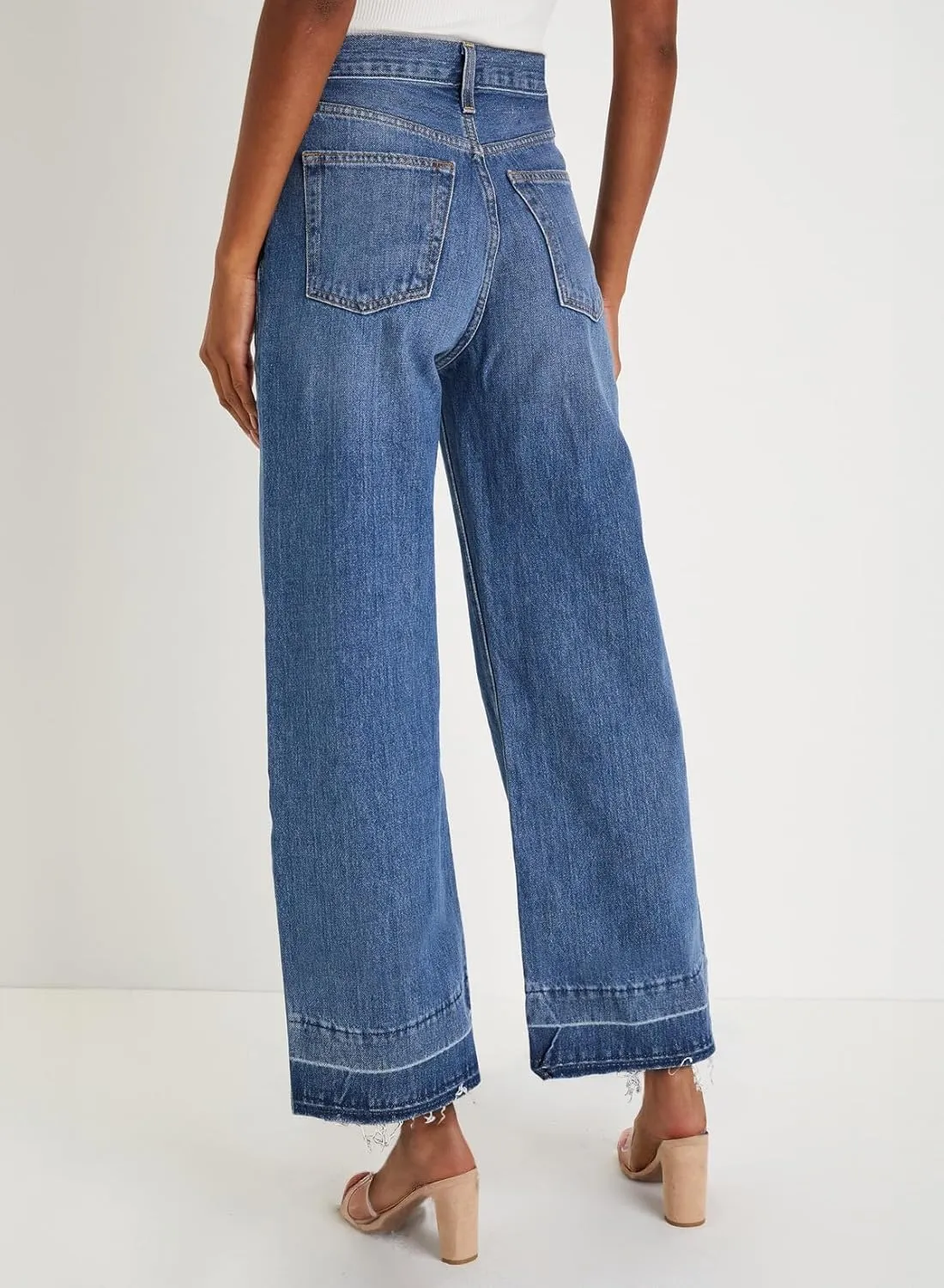Astylish Women's High Waisted Wide Leg Jeans Trendy Straight Leg Jeans Zimbaplatinum Denim Pants