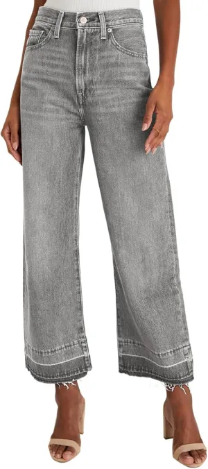 Astylish Women's High Waisted Wide Leg Jeans Trendy Straight Leg Jeans Zimbaplatinum Denim Pants