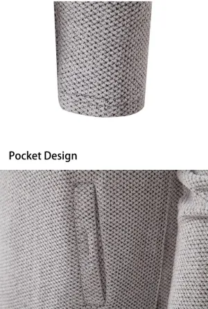 Autumn Winter Men's Fashion Overcoat Sweater Cardigan Padded Casual Jacket Hoodies