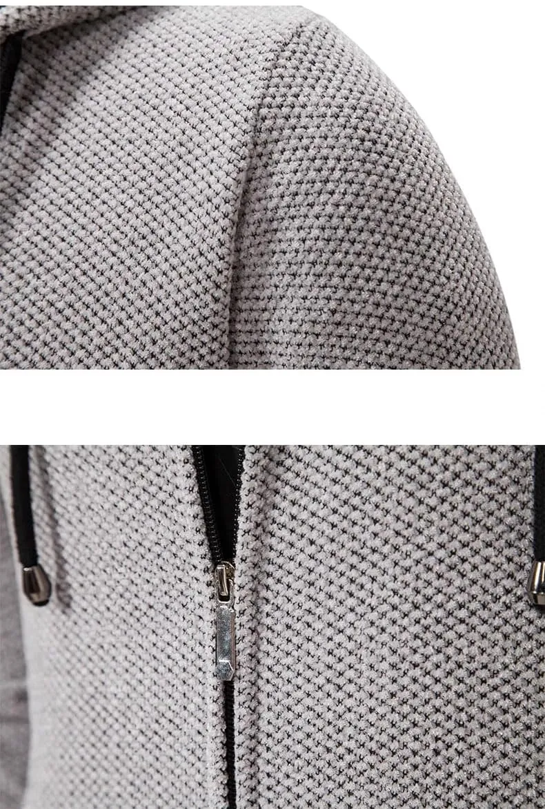 Autumn Winter Men's Fashion Overcoat Sweater Cardigan Padded Casual Jacket Hoodies
