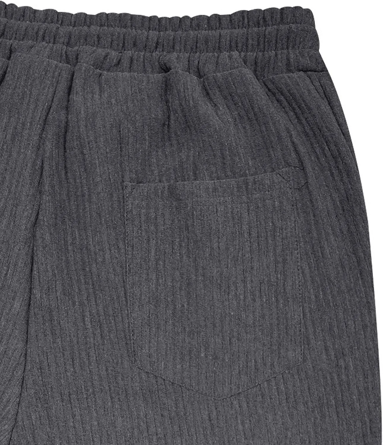 Aymnlox Mens Knit Pants Drawstring Elastic Waist Loose Straight Fit Tapered Trousers Solid with Pockets Fall Casual Pants