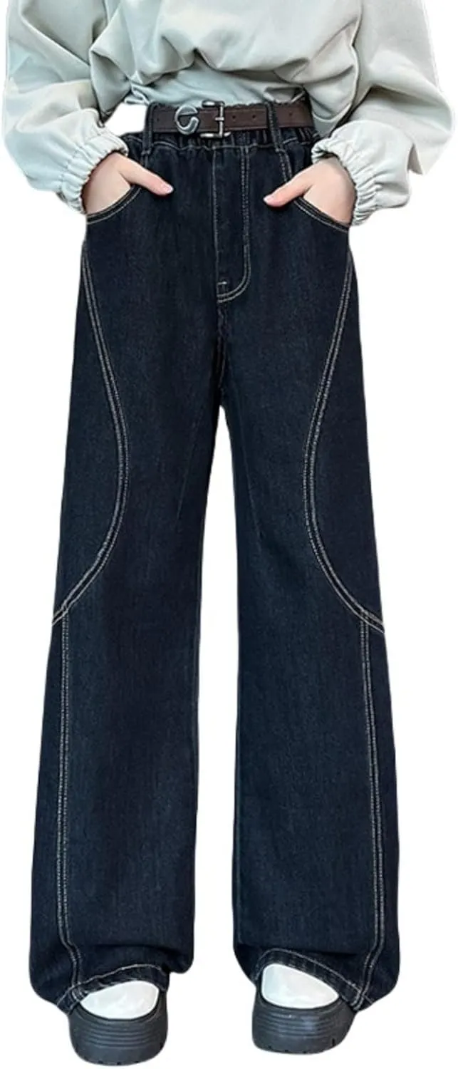 Baggy Jeans for Girls High Waist Denim Pants Straight Wide Leg Jeans Casual Y2K Summer Bottom Distressed Denim Pants