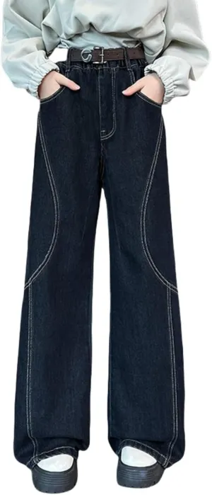 Baggy Jeans for Girls High Waist Denim Pants Straight Wide Leg Jeans Casual Y2K Summer Bottom Distressed Denim Pants