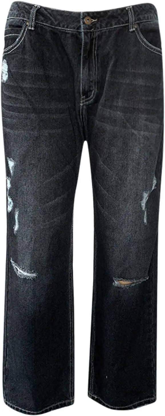 Black Pants for Women Jeans Mid Women’s Poket Lace Denim Casual Women's Jeans Straight Leg Denim Pants Womens High