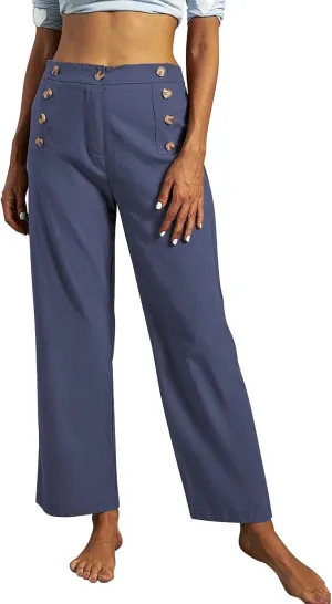 Black Pants for Women Trousers Pant Cotton Blend Drawstring Elastic Waist Pocket Boho Lounge Pants Baggy Palazzo