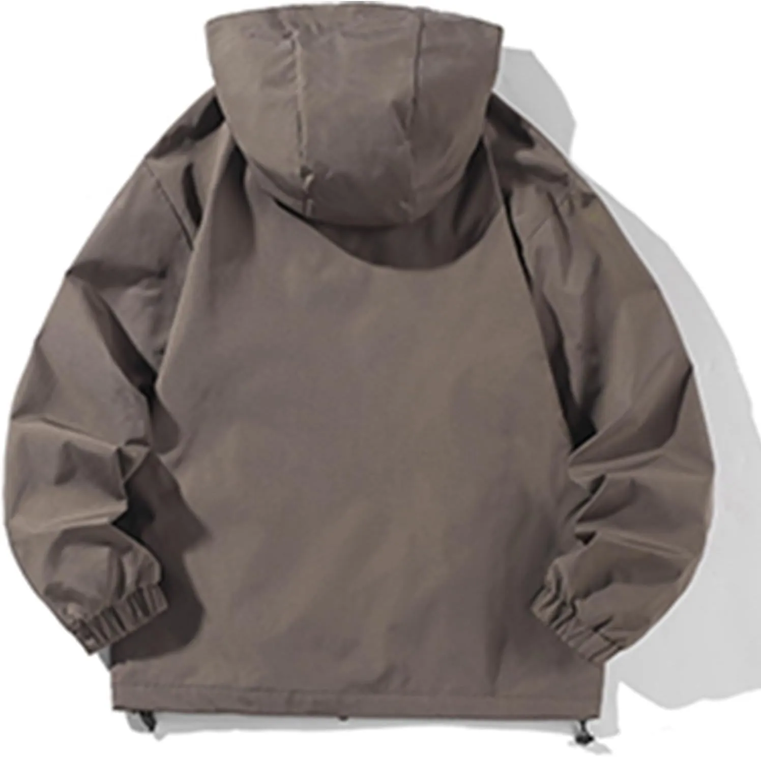 Cambkatl Men's Lightweight Windbreaker Jacket Loose Fit Outdoor Long Sleeve Full Zip Hoodies for Running Cycling Hiking Golf