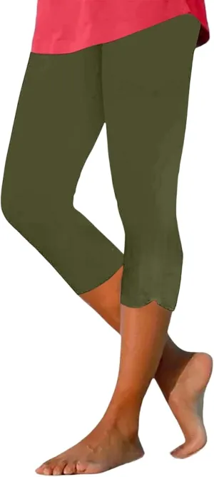 Capri Leggings for Women Tummy Control Workout Capris Leggings Pockets High Waist Athletic Yoga Pants Running Hiking