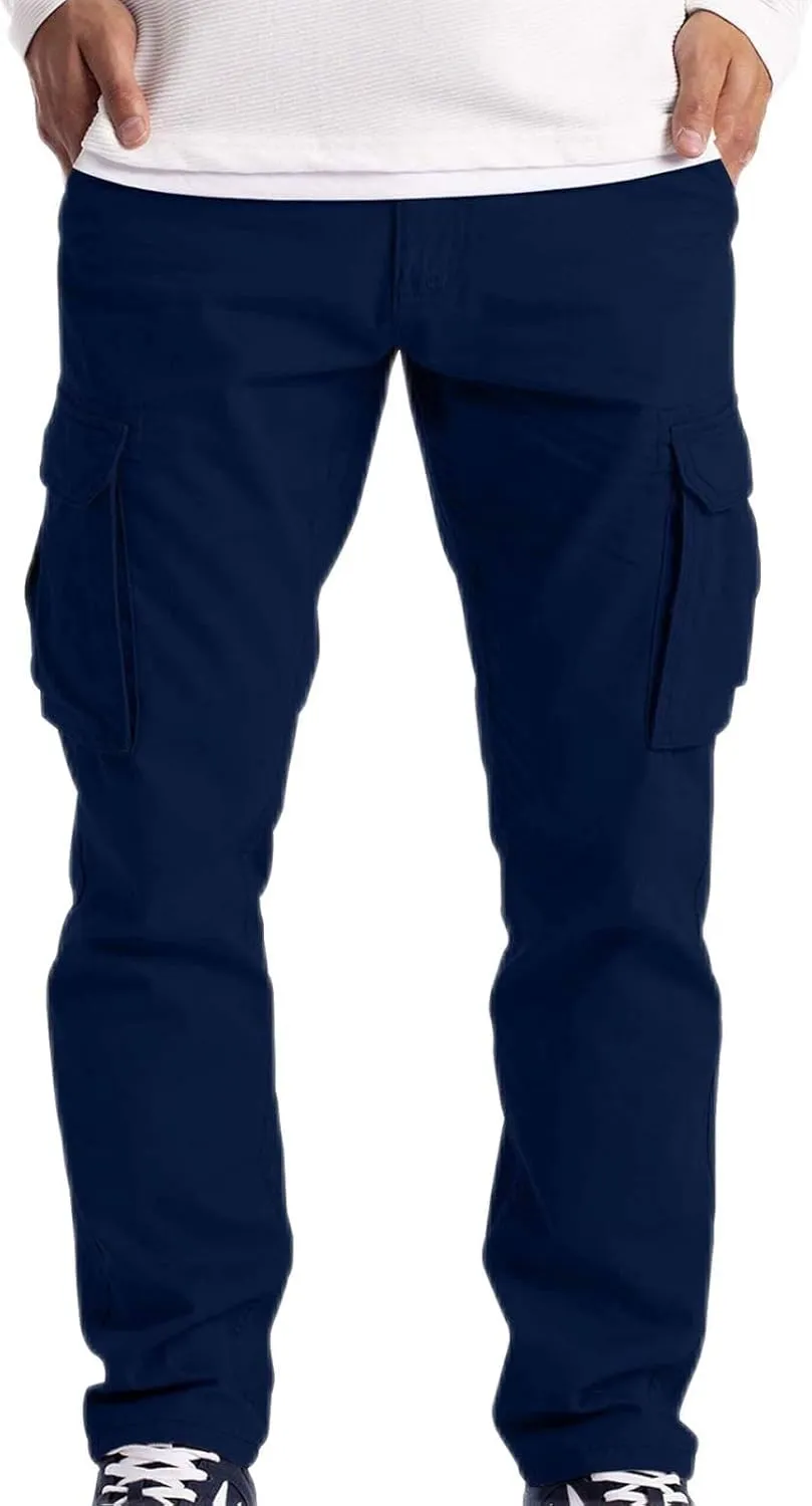 Cargo Pant for Men Plus Size Casual Elastic Outdoor Work Pants Hiking Running Jogger Sweatpants Straight Leg Trousers