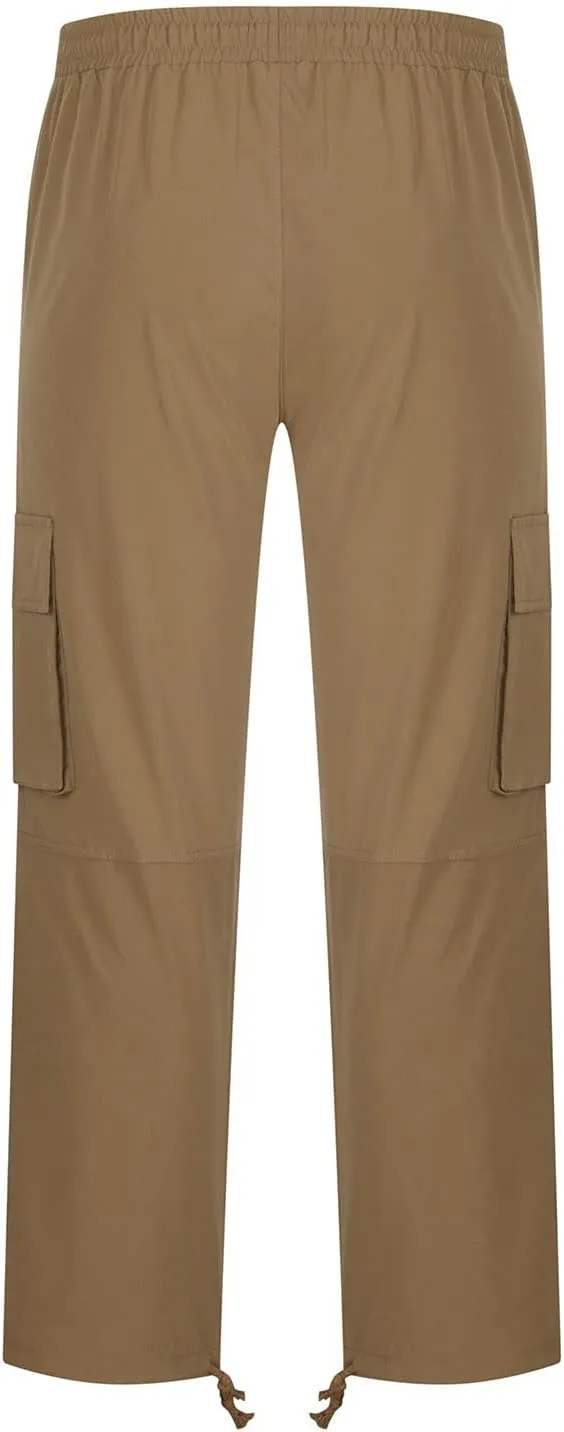 Cargo Pants for Men Baggy Straight Leg Casual Drawstring Cotton Elastic Waist Outdoor Cargo Pants Sweatpants Joggers