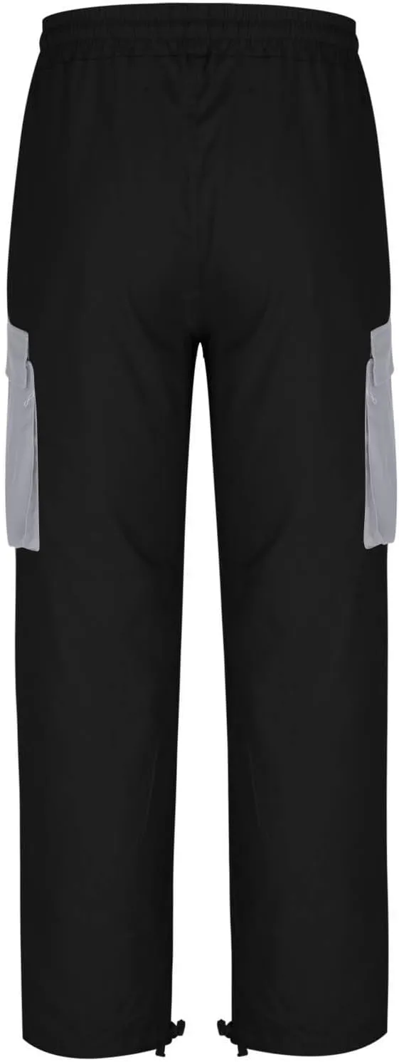 Cargo Pants for Men Fashion Color Block Hiking Straight Leg Sweatpants Athletic Cotton Twill Trousers with Pockets