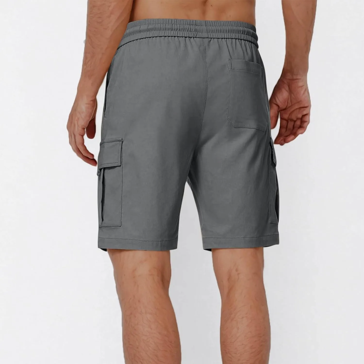 Cargo Shorts for Men Stretch Waist Casual Lightweight Relaxed Fit Hiking Outdoor Drawstring Work Shorts Multi Pockets