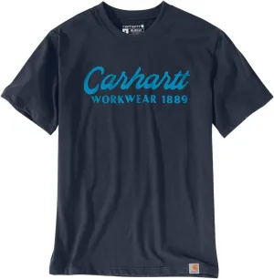 Carhartt Men's 106158 Loose Fit Heavyweight Short-Sleeve Script Graphic T-Shirt - Large - Navy