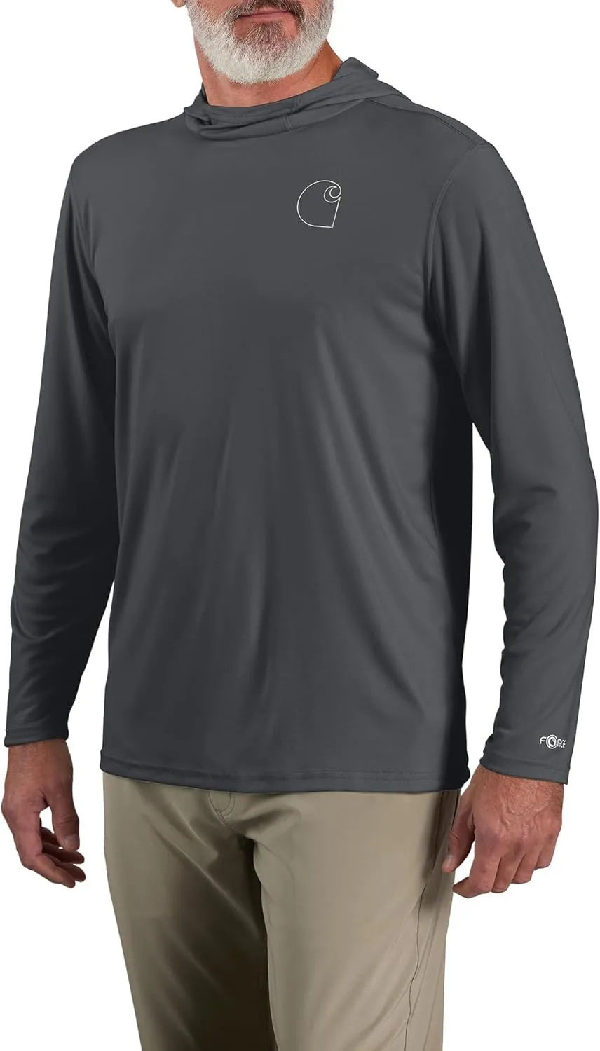 Carhartt Men's Force Sun Defender™ Lightweight Long-Sleeve Hooded Logo Graphic T-Shirt