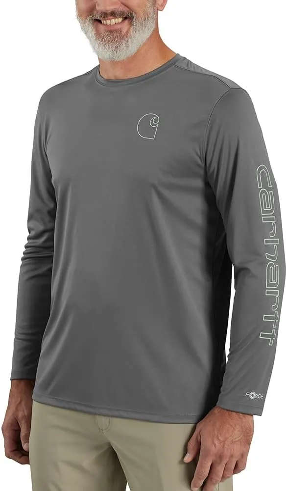 Carhartt Men's Force Sun Defender Lightweight Long-Sleeve Logo Graphic T-Shirt