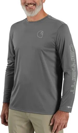 Carhartt Men's Force Sun Defender Lightweight Long-Sleeve Logo Graphic T-Shirt