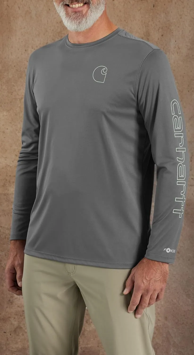 Carhartt Men's Force Sun Defender Lightweight Long-Sleeve Logo Graphic T-Shirt
