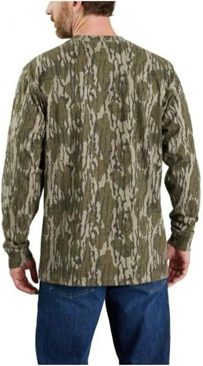 Carhartt Men's Loose Fit Heavyweight Long-Sleeve Pocket Camo Logo Graphic T-Shirt