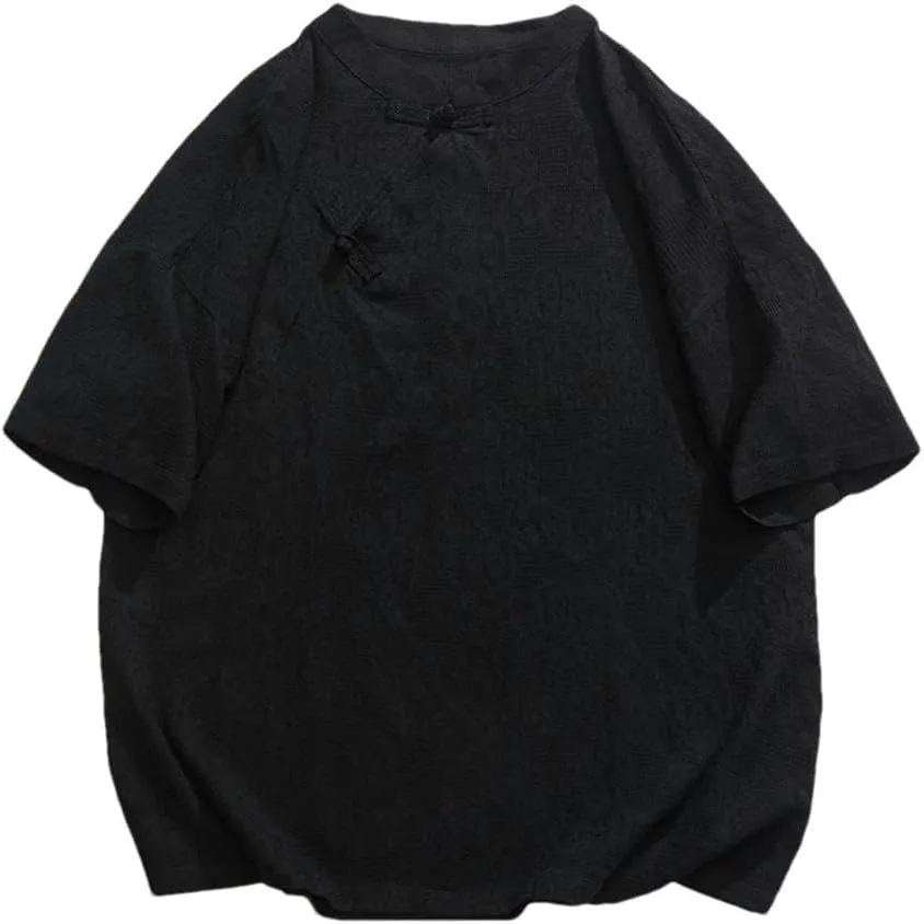 Chinese Style Summer Cotton Linen Short Sleeve Vintage Casual Shirt Men Clothing Kung Fu Tops Male