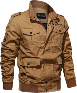 Clothes for Men Size Coat Muli Pockets Zipper Lapel Solid Jacket Leisure Breathable Stand Collar Top Mens Flannel