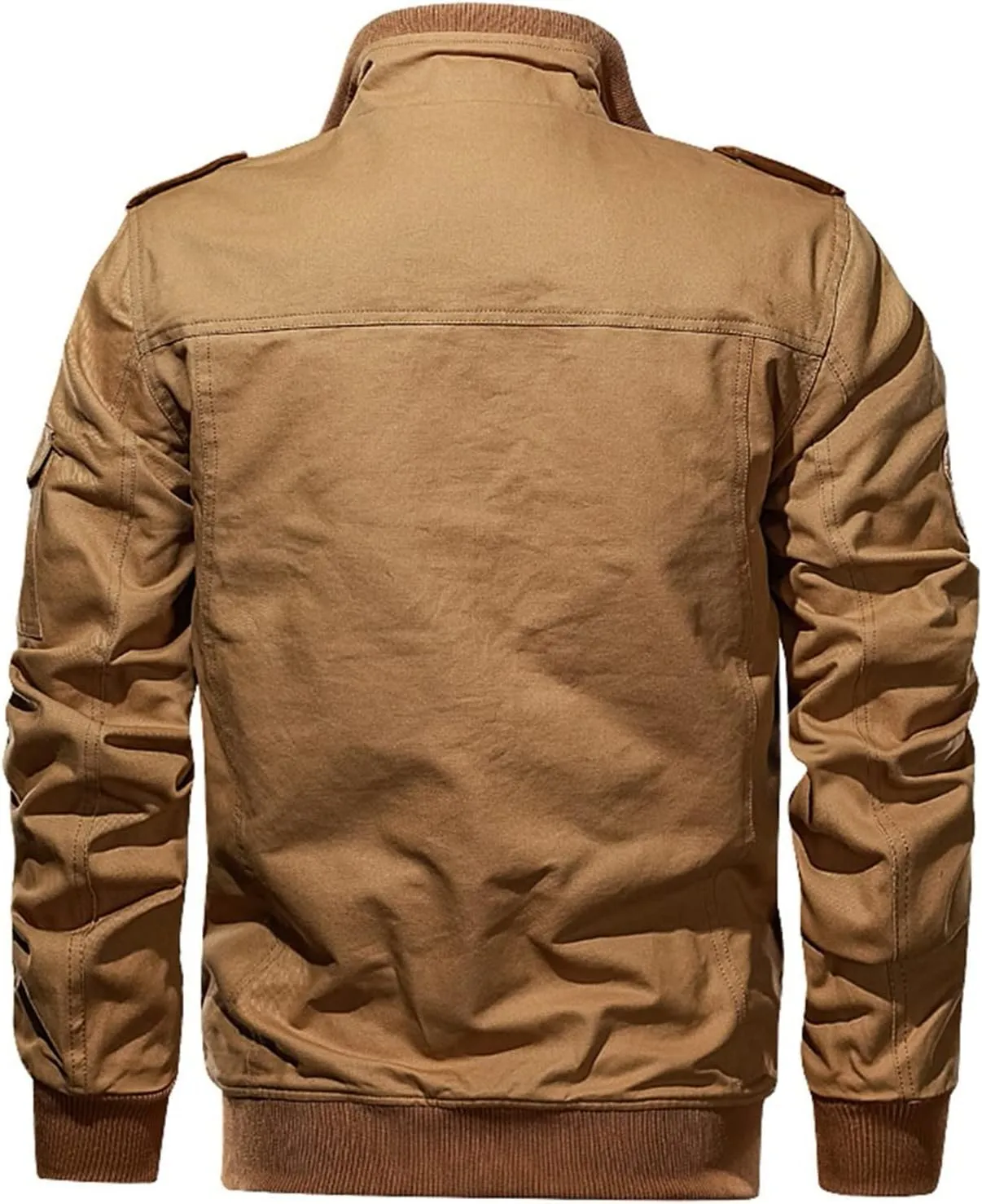 Clothes for Men Size Coat Muli Pockets Zipper Lapel Solid Jacket Leisure Breathable Stand Collar Top Mens Flannel