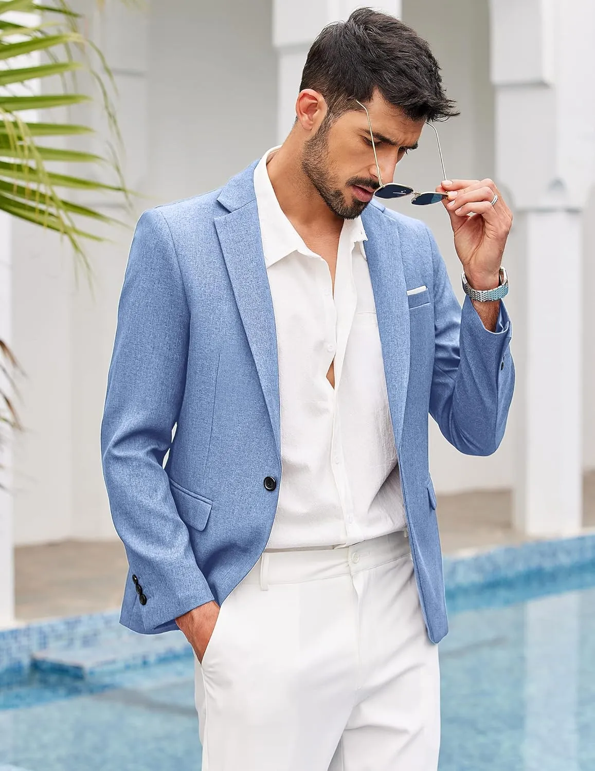 COOFANDY Men's Blazer Casual Sport Coats Slim Fit One Button Suit Jacket Lightweight Sports Jacket