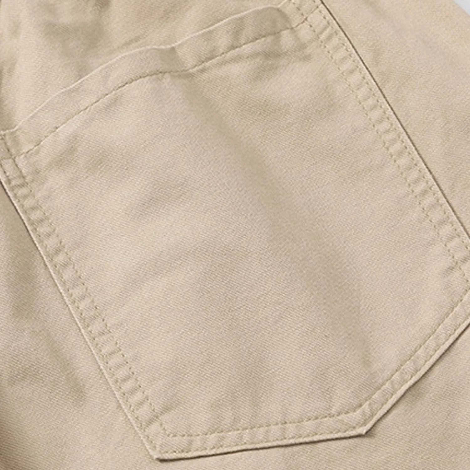 Cotton Pants for Men Straight Leg Stretch Jeans Sweatpants Trendy Teen Boys Drawstring Casual Denim Pants Relaxed Fit