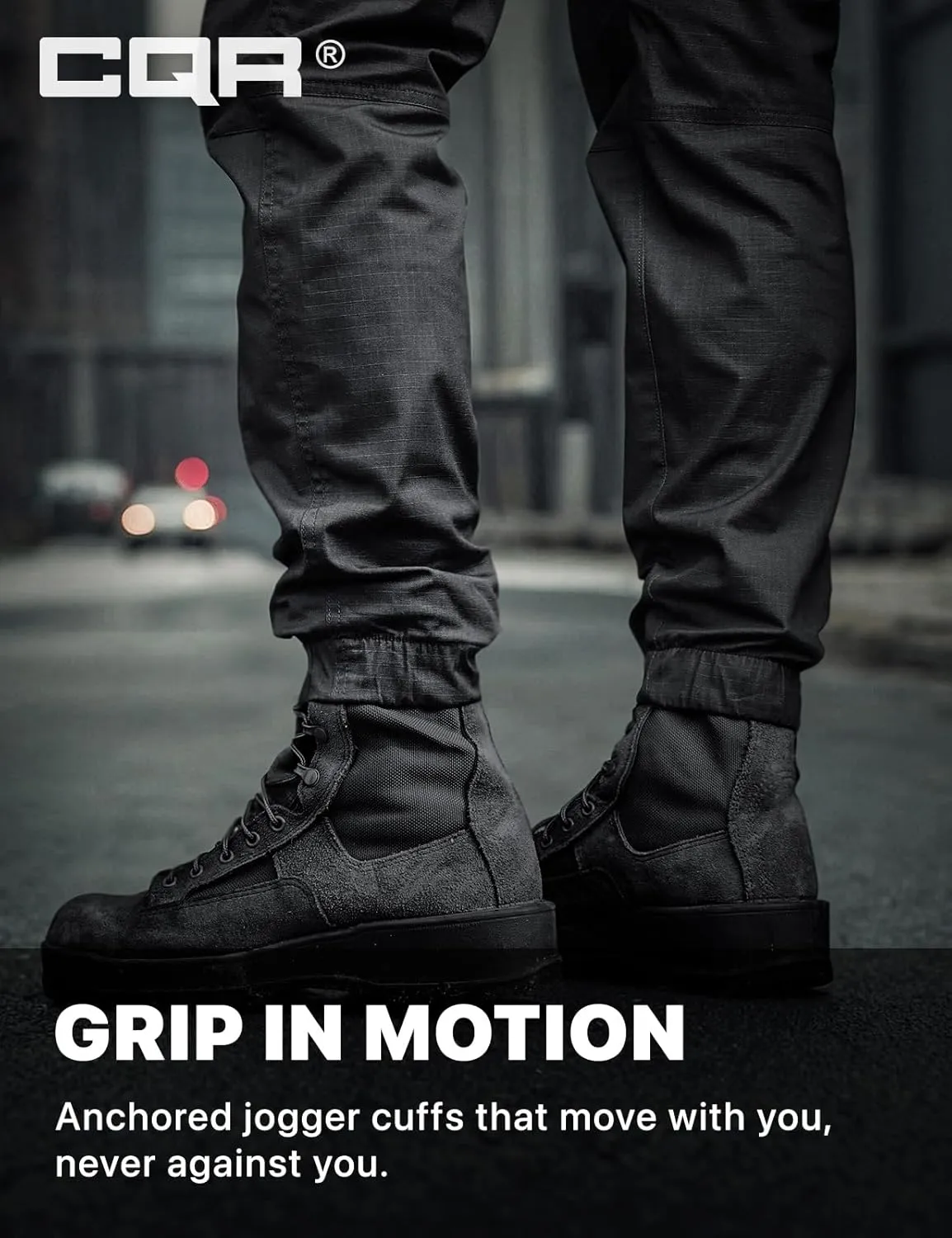 CQR Men's Flex Lightweight Joggers, Elastic Waist Drawstring Casual Pants, Tapered Fit Water Resistant Outdoor Cargo Pants