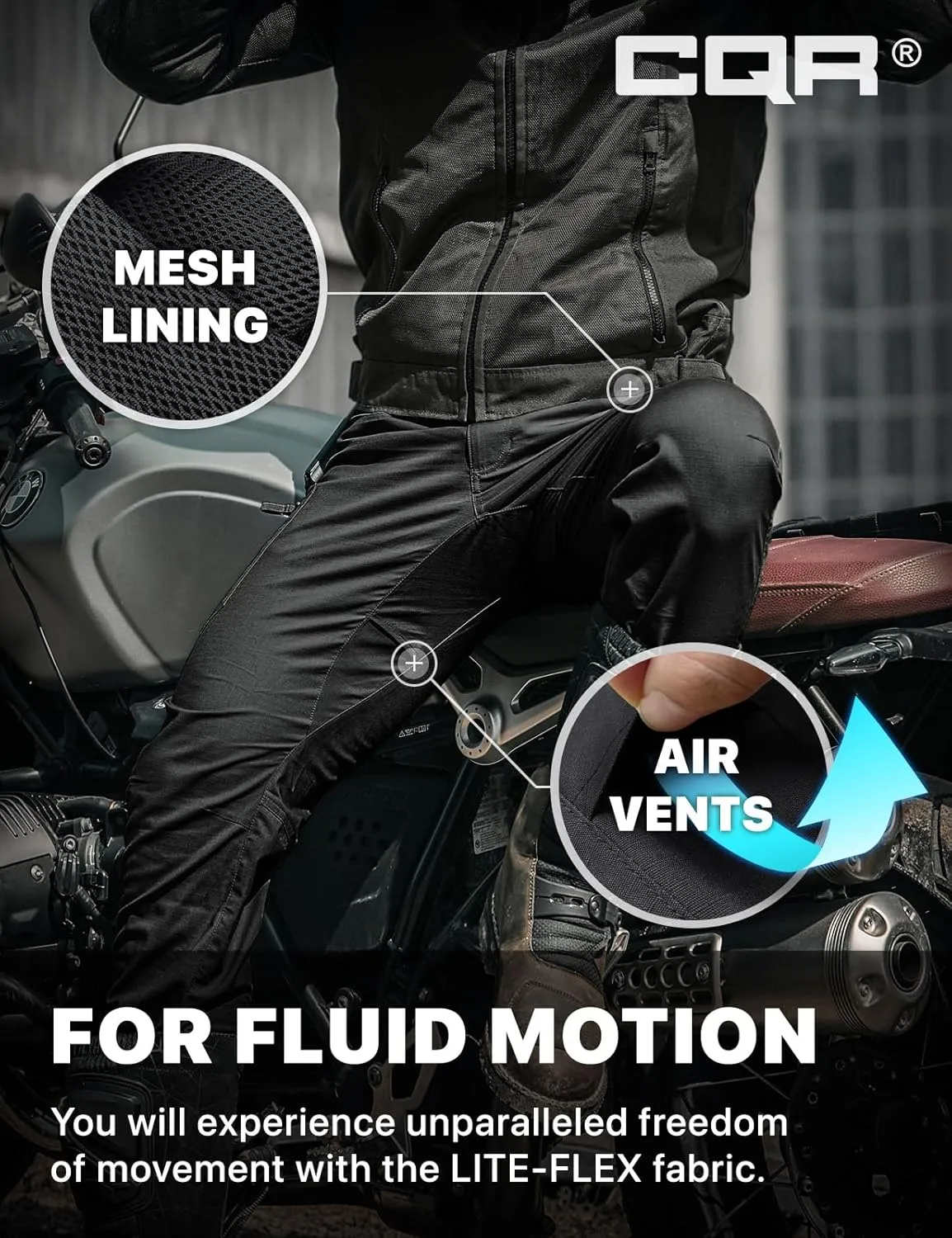 CQR Men's Flex Lightweight Joggers, Elastic Waist Drawstring Casual Pants, Tapered Fit Water Resistant Outdoor Cargo Pants
