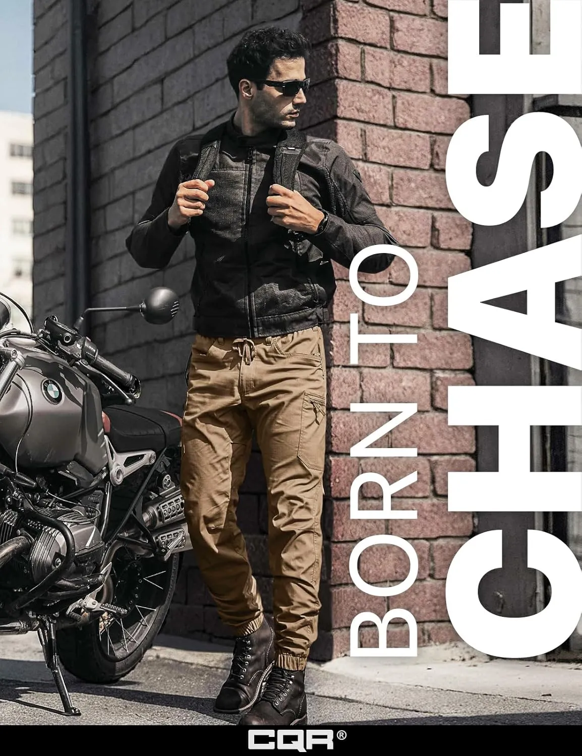 CQR Men's Flex Lightweight Joggers, Elastic Waist Drawstring Casual Pants, Tapered Fit Water Resistant Outdoor Cargo Pants