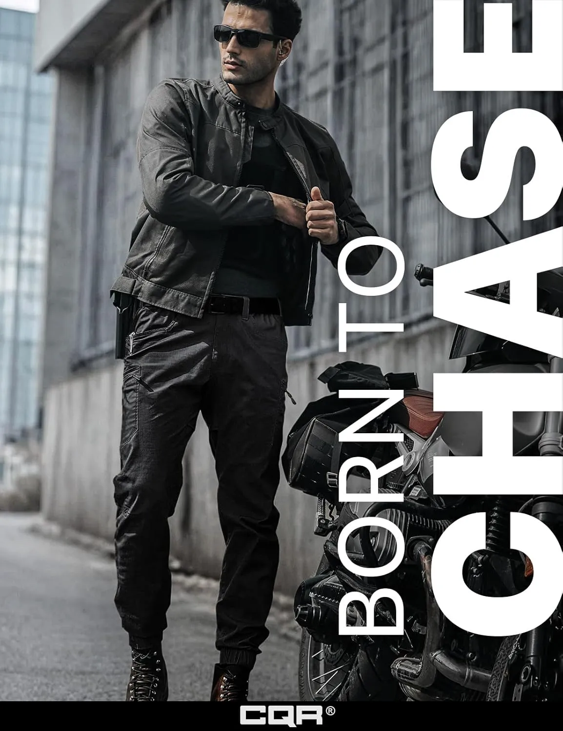 CQR Men's Flex Lightweight Joggers, Elastic Waist Drawstring Casual Pants, Tapered Fit Water Resistant Outdoor Cargo Pants