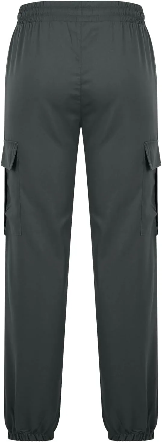 Dademeo Men's Cargo Pants with Multi Pockets Solid Color Drawstring Elastic Waist Casual Joggers Athletic Lounge Trousers