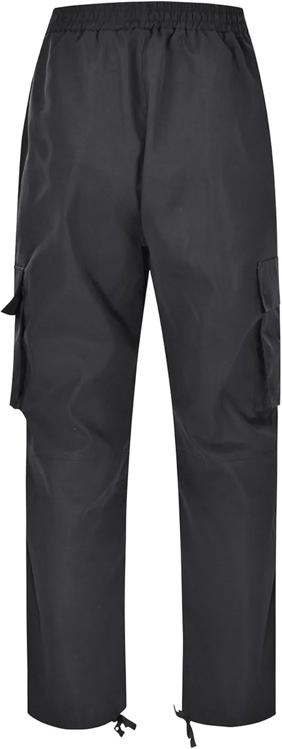 DGHM-JLMY Mens Outdoor Cargo Pants Casual Hiking Athletic Pant Trousers Drawstring Loose Straight Joggers Sweatpants
