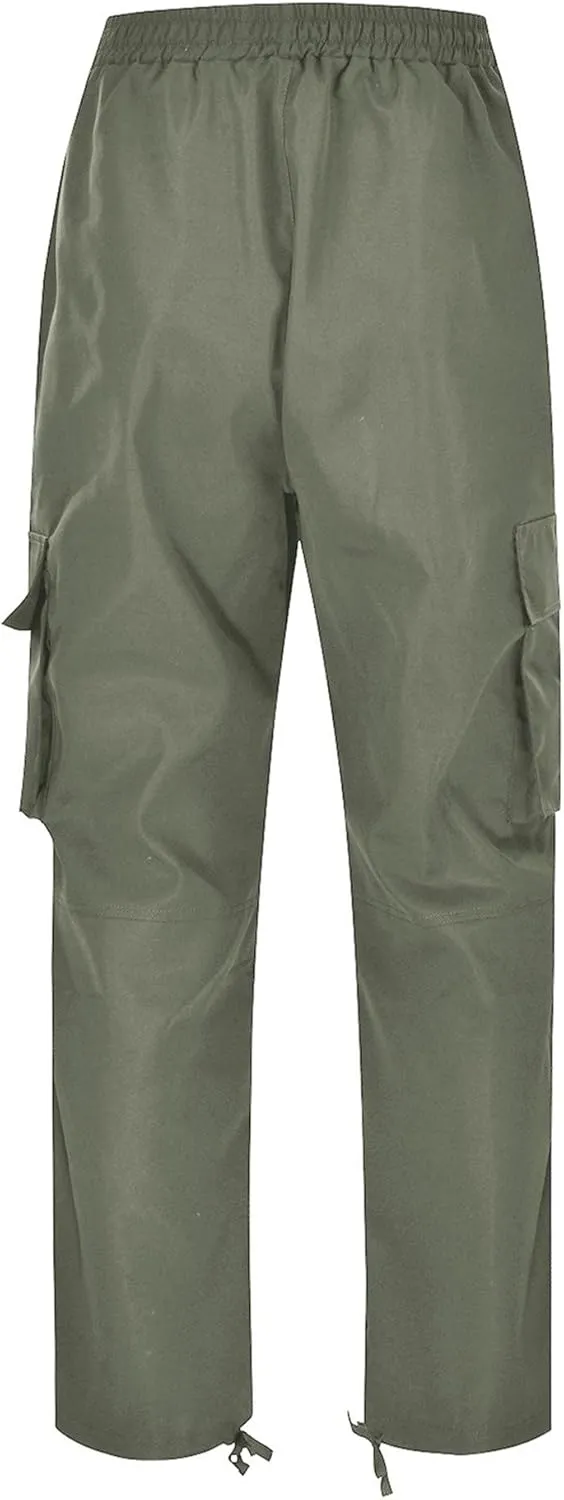 DGHM-JLMY Mens Outdoor Cargo Pants Casual Hiking Athletic Pant Trousers Drawstring Loose Straight Joggers Sweatpants