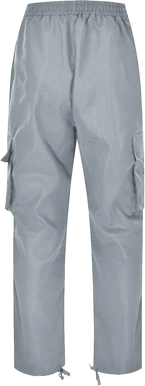 DGHM-JLMY Mens Outdoor Cargo Pants Casual Hiking Athletic Pant Trousers Drawstring Loose Straight Joggers Sweatpants