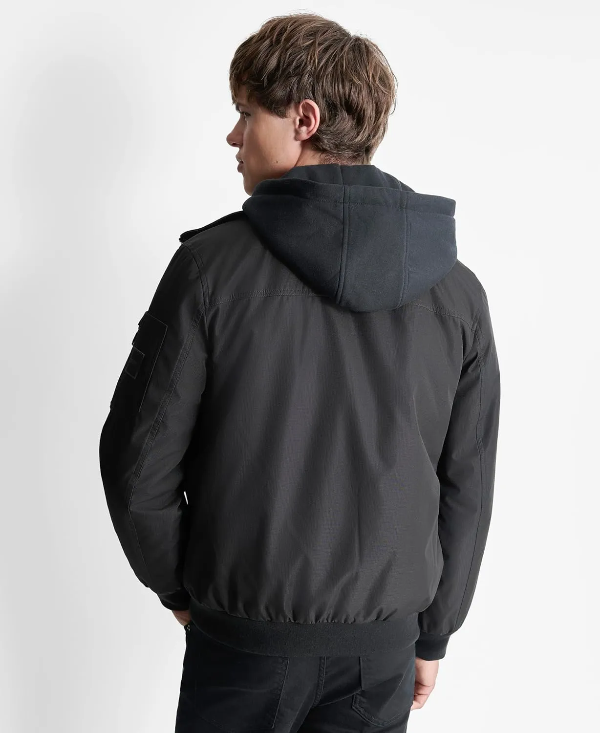 DKNY Men's Water Resistant Hooded Durable Casual Jacket