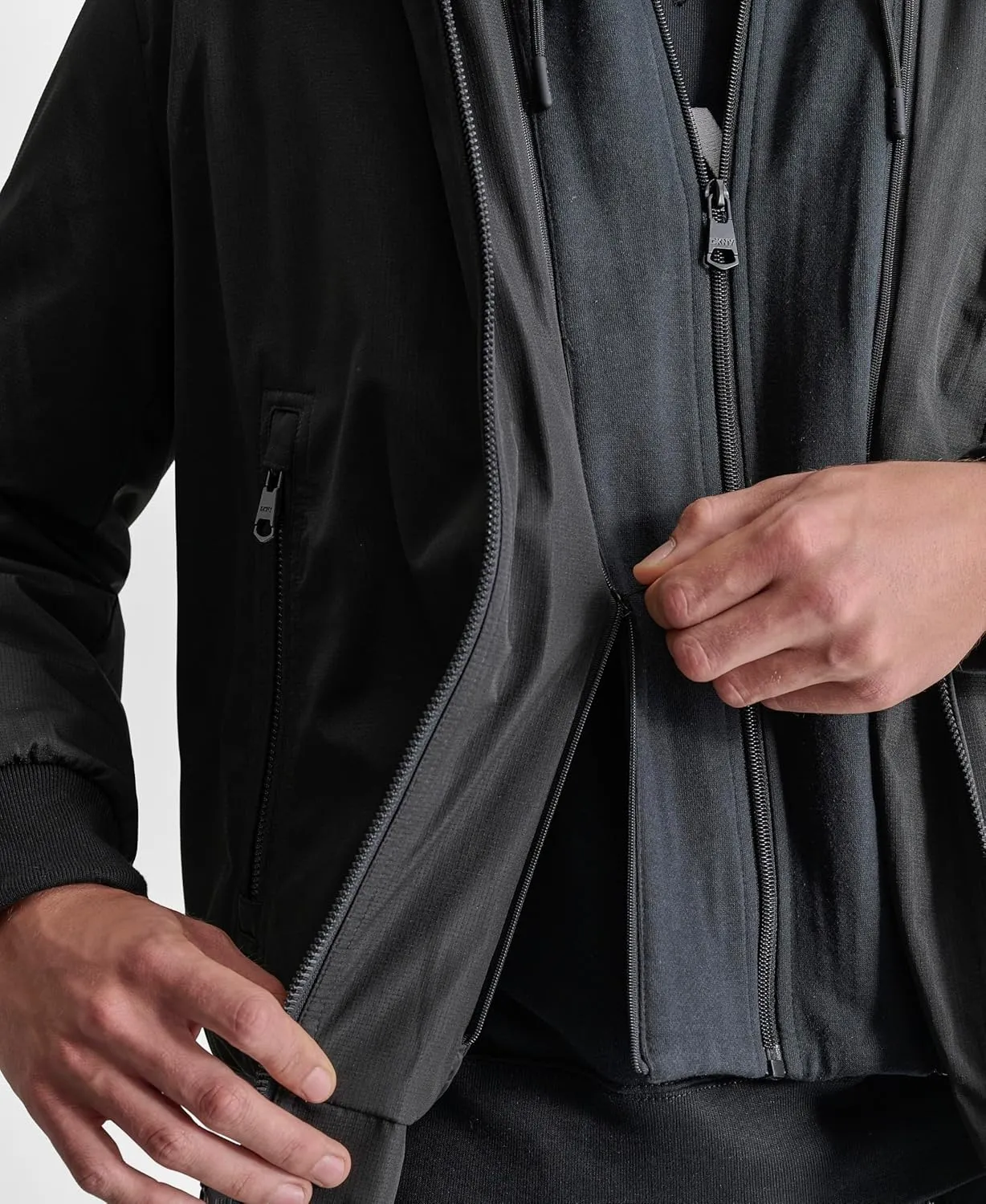 DKNY Men's Water Resistant Hooded Durable Casual Jacket